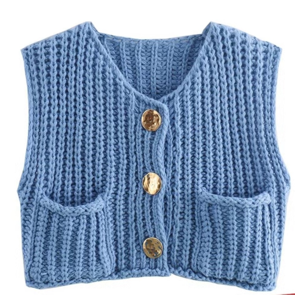 Blue Knitted Vest